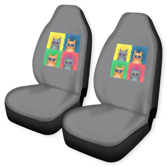 Discover cat pop art Car Seat Covers