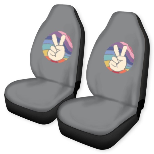 Discover Groovy Peace Sign Hand Hippie Vintage 70s Gift Car Seat Covers