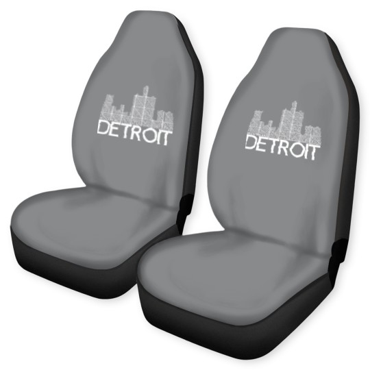 Discover Detroit Skyline Word Art Print - Detroit - Car Seat Covers