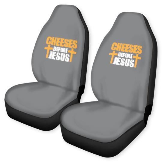 Discover Cheeses Before Jesus Joke Pun Cheese - Cheese - Car Seat Covers
