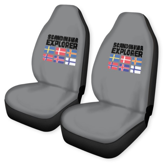 Discover Scandinavia Explorer Flags Iceland Sweden Norway Car Seat Covers