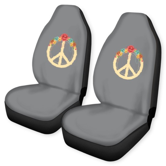 Discover Floral Peace Symbol Hippie Lover Peace Sign Car Seat Covers