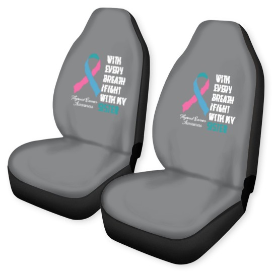 Discover Sister Thyroid Cancer Awareness Blue Pink Teal Rib Car Seat Covers