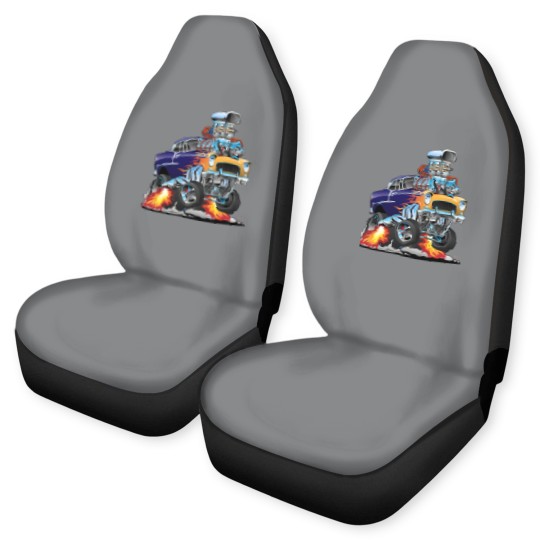 Discover Classic Fifties Hot Rod Muscle Car Cartoon - Car - Car Seat Covers
