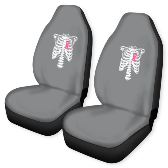Discover Breast Cancer Awareness Skeleton Wear Pink Ribbonb Car Seat Covers