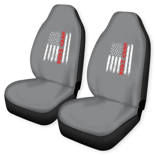Discover Krav Maga Self Defense USA American Flag Fighter Car Seat Covers