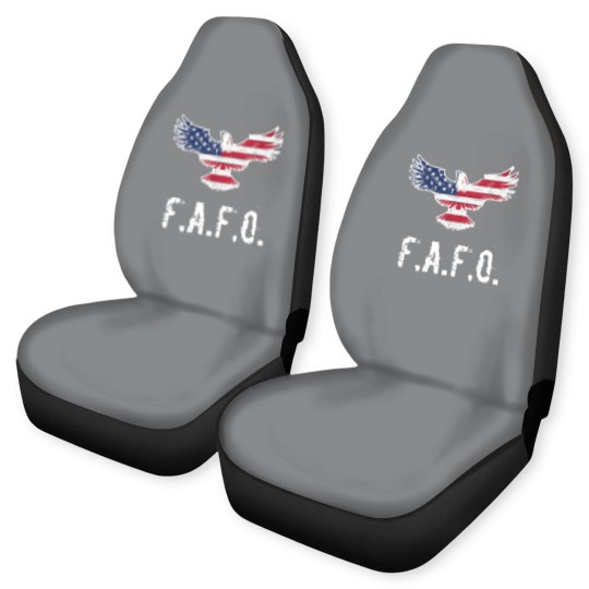 Discover Patriotic American Flag Eagle FAFO / F.A. & F.O. B Zip Car Seat Covers