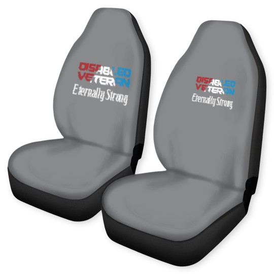 Discover Disabled Veteran Eternally Strong for American Veterans Red White Blue - Disabled Veteran - Car Seat Covers