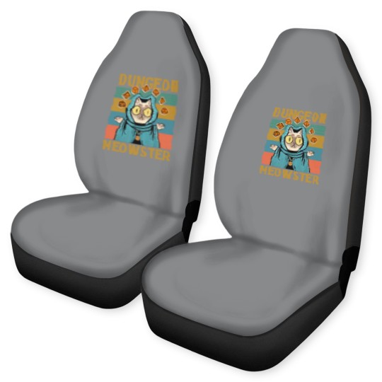 Discover Dungeon Meowster Funny Nerdy-Gamer Cat-D20 Dice RPG Dungeons and Dragons Car Seat Covers