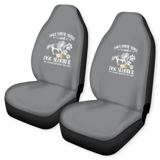 Discover Cute Horse And Dog Flower Car Seat Covers, Dirt Horse Smell Dog Slobber