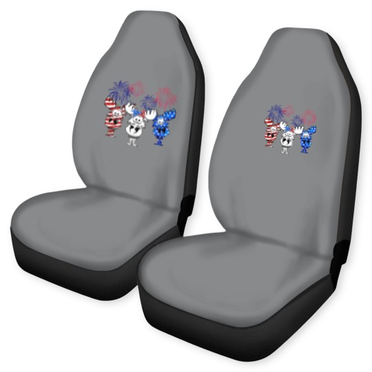 Discover red white blue moose usa flag 4th of july nerdy moose americ Car Seat Covers