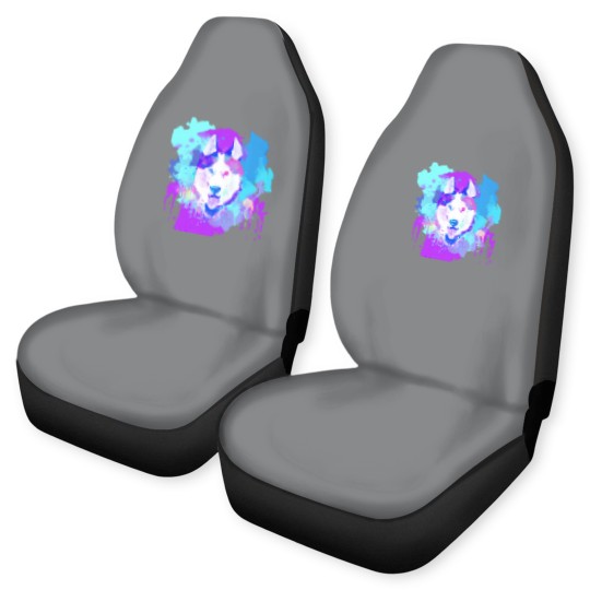 Discover Husky Artwork Husky Dog Watercolor, Husky Artwork, Husky apparel, Colorful Husky Car Seat Covers