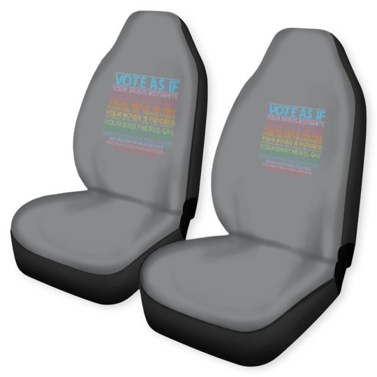 Discover Vote as if Car Seat Covers, Human Rights Car Seat Covers, Protest Apparel