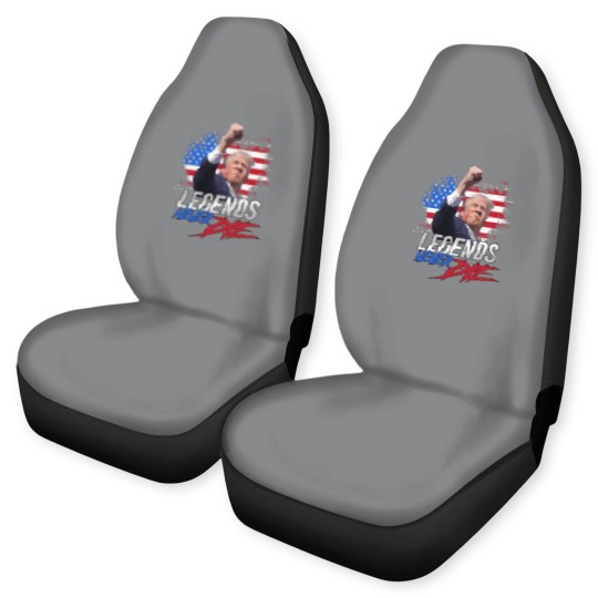Discover Trump Legends Never Die Dark Car Seat Covers, Trump Fight 2024 Car Seat Covers