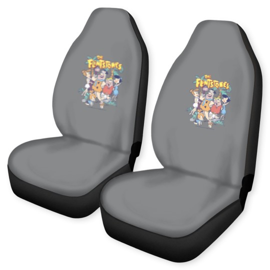 Discover the flintstones the rubbles happy families vintage shot Car Seat Covers