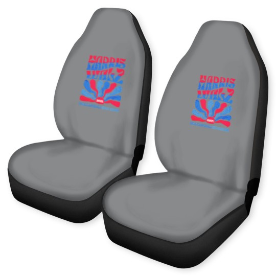 Discover Harris Walz 2024 Vintage Boho Groovy Retro red Blue Kamala Harris 2024 - Harris Walz 2024 - Car Seat Covers