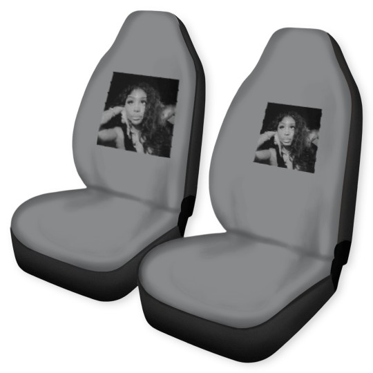 Discover Graphic "S-Z-A" Black n White RnB Printed Car Seat Covers