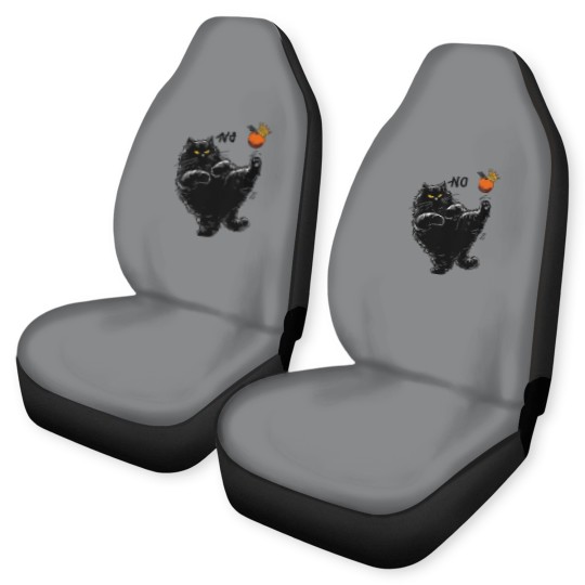 Discover No Kings in America Black Cat Car Seat Covers, No Kings Car Seat Covers, Funny Political Meme Car Seat Covers