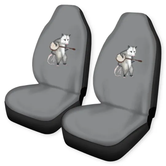 Discover Opossum Playing Banjo Guitar Possum Live Weird Trash Kitty Car Seat Covers