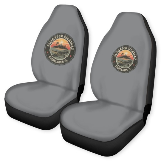 Discover Alligator Alcatraz Car Seat Covers, Everglades Florida Parody Car Seat Covers, Funny Vintage