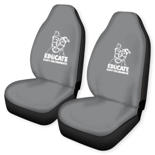 Discover Educate Don't Discriminate Funny Pitbull Car Seat Covers