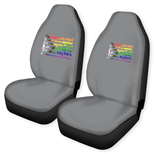 Discover Progress Pride Flag Science is real Black lives matter Love is love Car Seat Covers