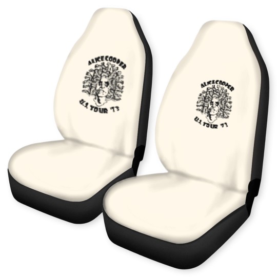 Discover Alice Cooper Men's Car Seat Covers, Medusa USA Tour 1973 Cover White Graphic Car Seat Covers