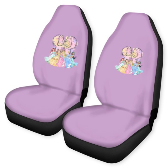 Discover Vintage Disneyyy Princess Squad Car Seat Covers, Watercolor Castle Car Seat Covers