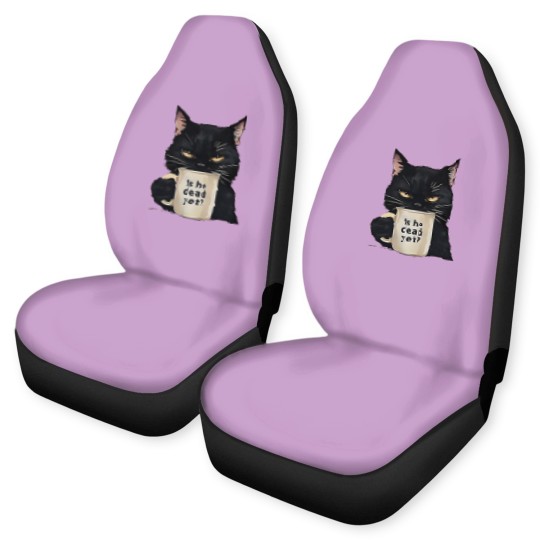 Discover Is He Dead Yet Black Cat Car Seat Covers, Dark Humor Graphic, Anti Trump Protest Car Seat Covers