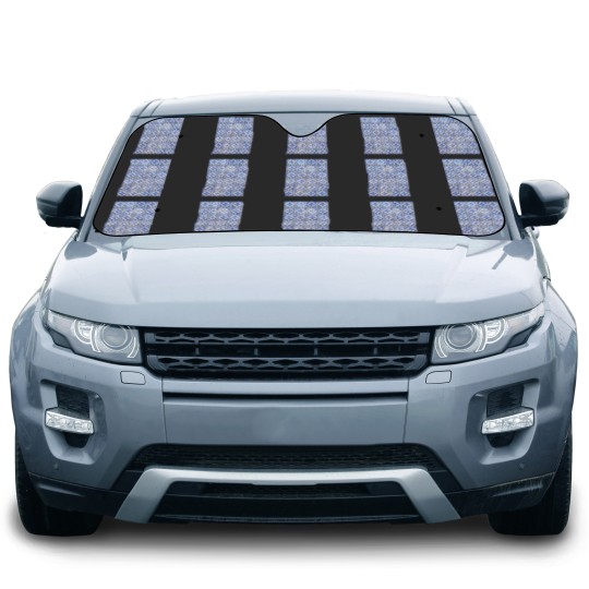 Discover Portuguese tiles. Blue flowers and leaves Long Car Sun Shades