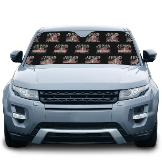 Discover Jesus Is My Savior Trump Is My President American Flag Car Sun Shades