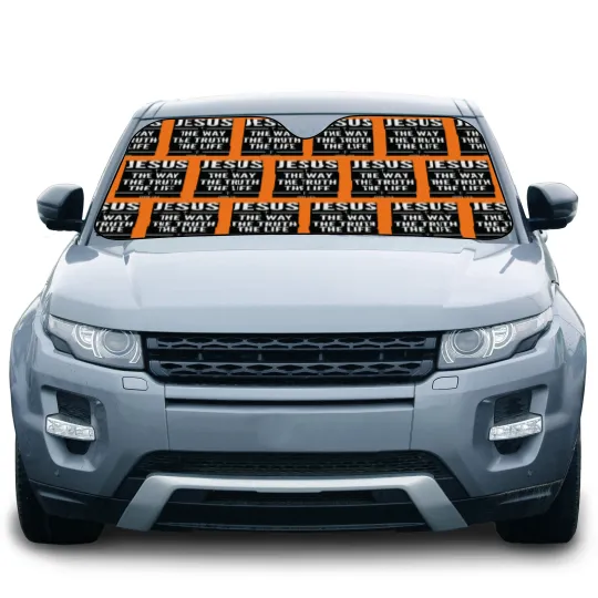 Discover Jesus The Way The Truth The Life John 146 Christian Car Windshield Sun Shade Durable Visor for Heat Protection Car Sun Shades
