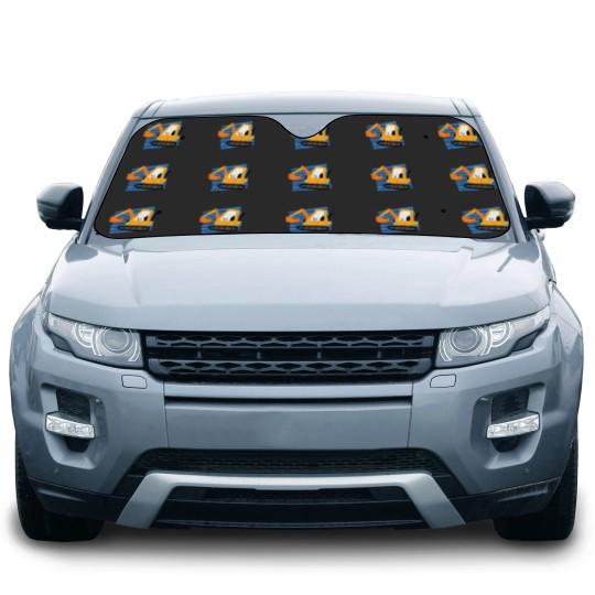 Discover Kids Construction Excavator Machine Cartoon Graphic for Car Sun Shades