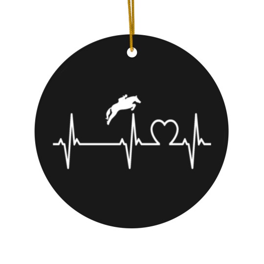 Discover heartbeat horse jumping riding ride lover heart Ceramic Ornaments