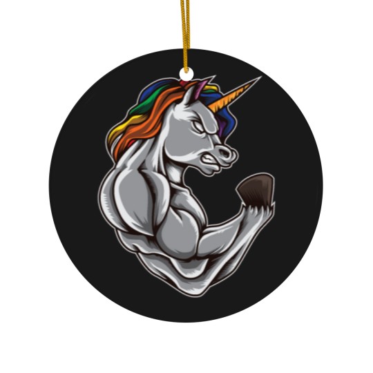 Discover Unicorn At The Gym | Training Fitness Muscles Ceramic Ornaments