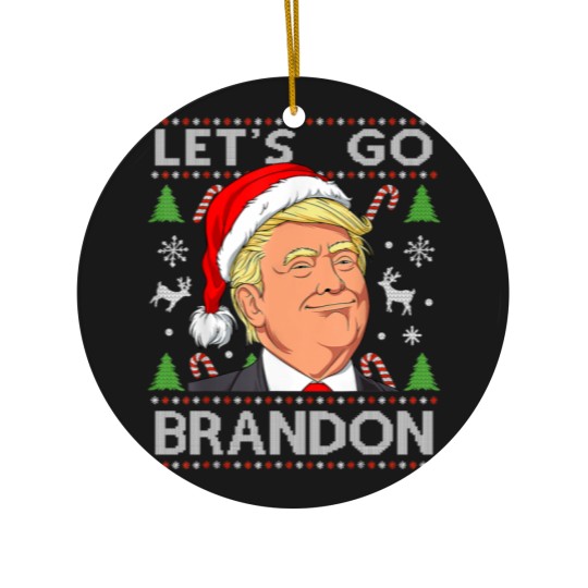 Discover Let's Go Brandon Trump Ugly Christmas Ceramic Ornaments
