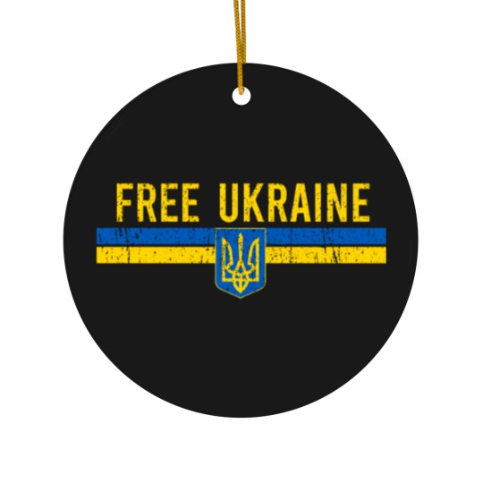 Discover Free Ukraine distressed Ukrainian blue yellow flag minimalist art - Free Ukraine - Ceramic Ornaments