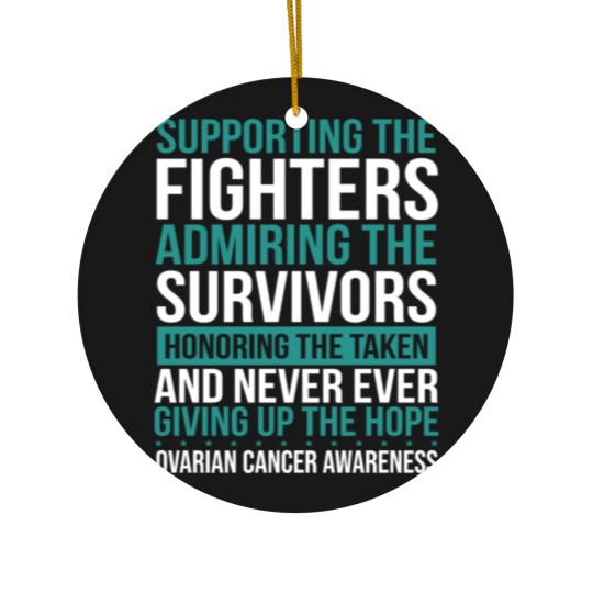 Discover Ovarian Cancer Ovarian Cancer Survivor Ribbon Ceramic Ornaments
