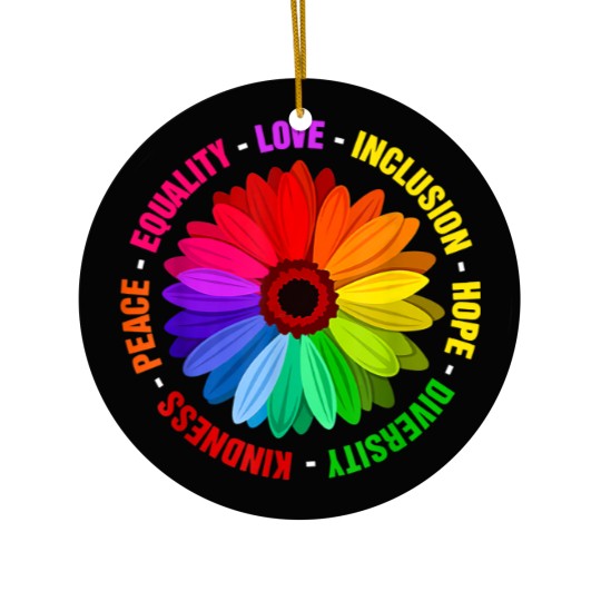Discover Kindness Peace Equality Love Inclusion Hope Diversity Ceramic Ornaments