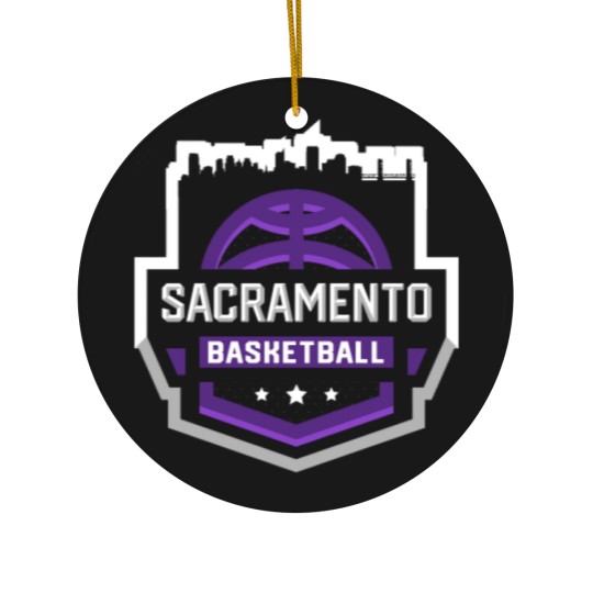 Discover Classic Sacramento Basketball Stars Skyline Ceramic Ornaments