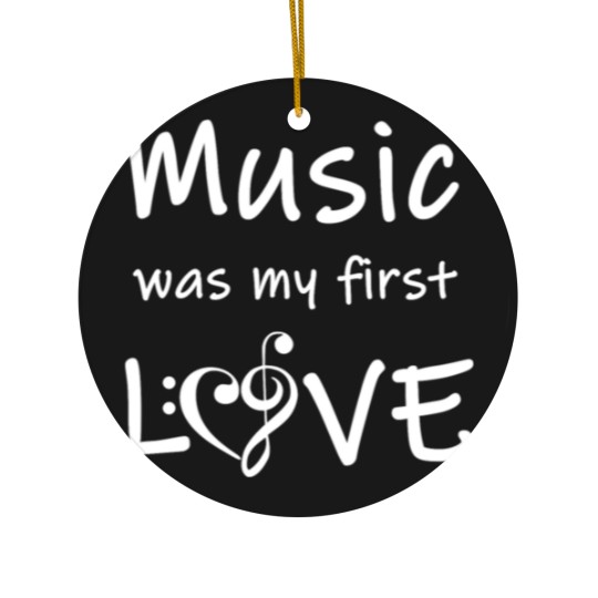 Discover Music was my first Love giftidea music star rock Ceramic Ornaments