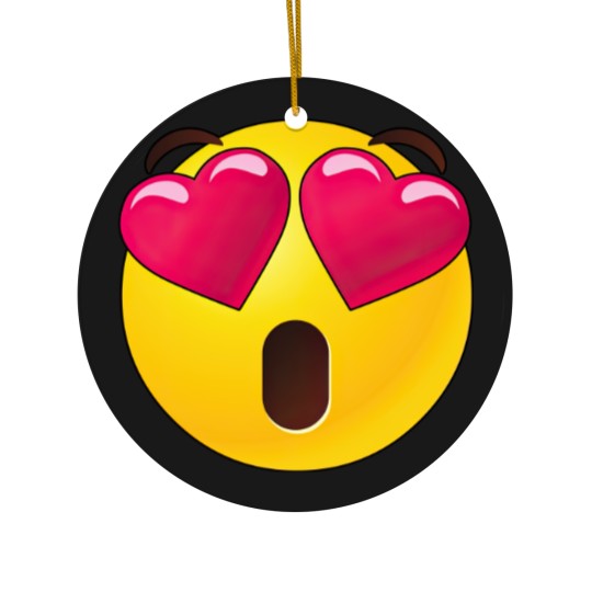 Discover Emoji Heart Eyes Valentines Ceramic Ornaments
