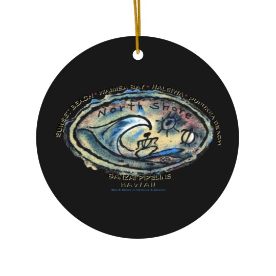 Discover Vintage Sunset Beach Banzai Pipeline, Hawaii Ceramic Ornaments