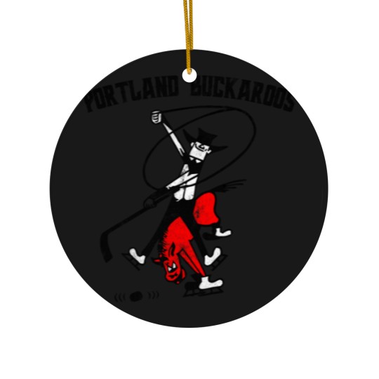 Discover Portland Buckaroos - Defunct Hockey Team - Vintage/Distressed Style - Ice Hockey - Ceramic Ornaments