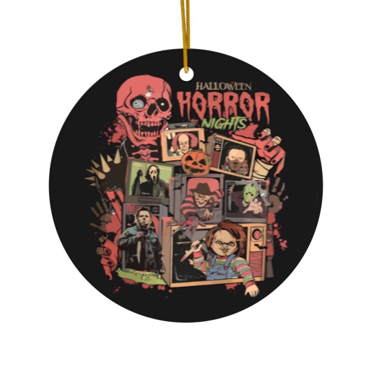 Discover Retro Horror Night  Ceramic Ornaments, Halloween Ceramic Ornaments, Vintage 90s Halloween Movies