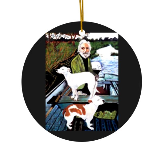 Discover Goodfellas Painting Old Man with Dog Ceramic Ornaments