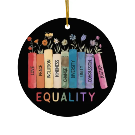 Discover e flower books equal rights social justice feminist Ceramic Ornaments