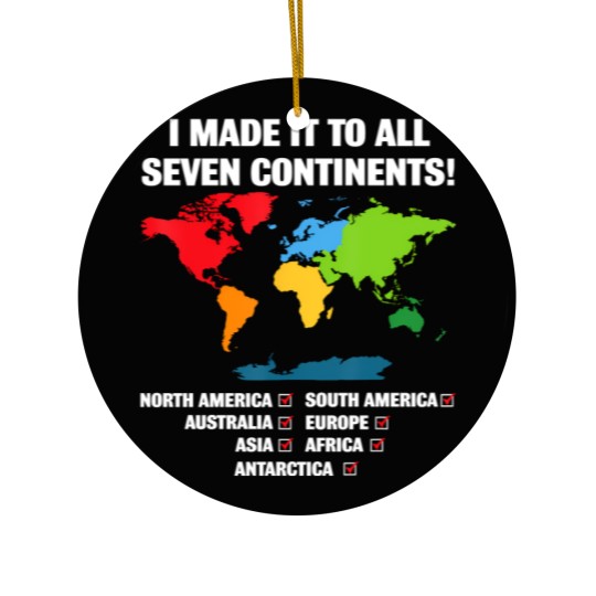 Discover world traveler seven continents 7 continents club white Ceramic Ornaments