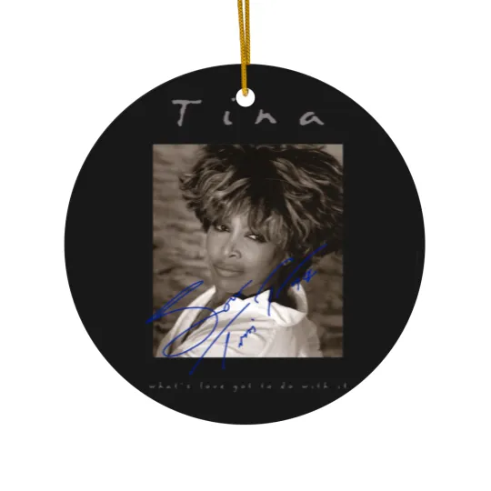 Discover Retro Signature Tina Turner Ceramic Ornaments Short Sleeve Unisex Ceramic Ornaments Ceramic Ornaments For Men Women