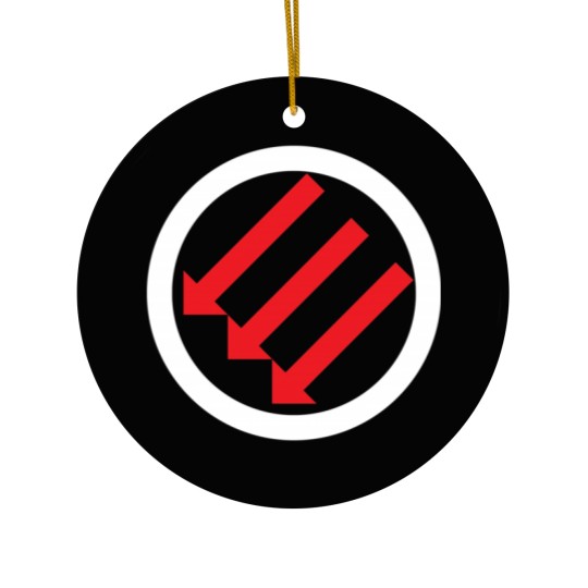 Discover Anti Fascist Three Arrows Iron Front Ceramic Ornaments